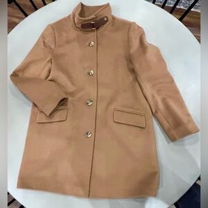 Lauren Ralph Lauren Buckle-Collar Wool Coat in New Vicuna/Caramel Size 14